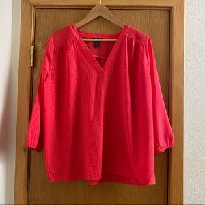 ANN TAYLOR • Bright Coral Pink Blouse - Size L